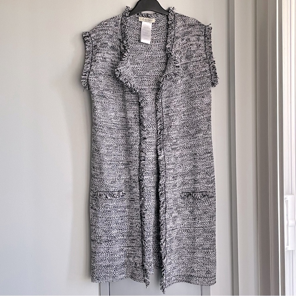 COCOGIO Gray Knit Sweater Vest